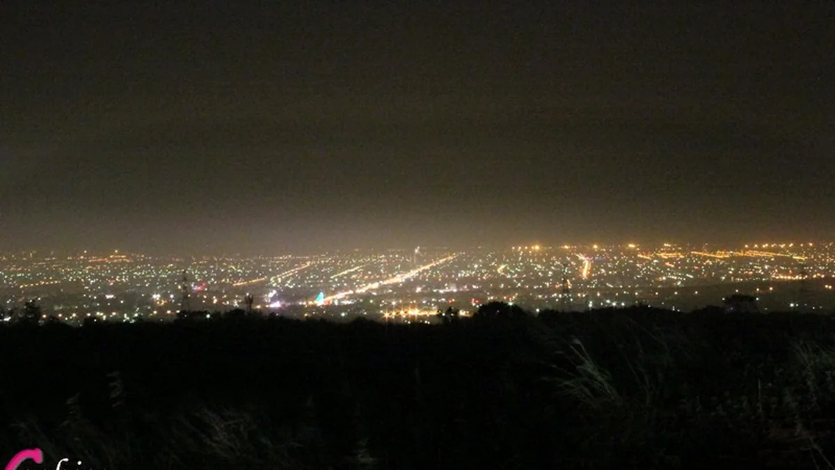 臺中都會公園夜景平台眺望台中盆地